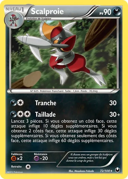 Scalproie, carte Pokémon DEX 72 — extension Explorateurs Obscurs