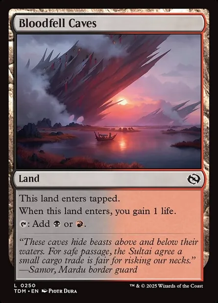 Bloodfell Caves, Magic card TDM 250 — Tarkir: Dragonstorm set