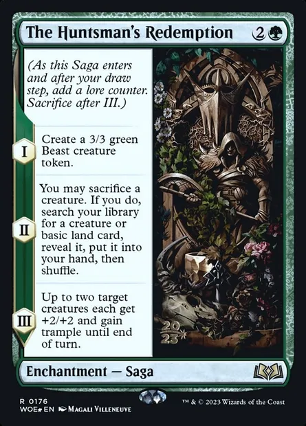 La rédemption du chasseur, carte Magic PWOE 176s — extension Wilds of Eldraine Promos