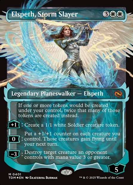 Elspeth, Storm Slayer, Magic card TDM 401 — Tarkir: Dragonstorm set