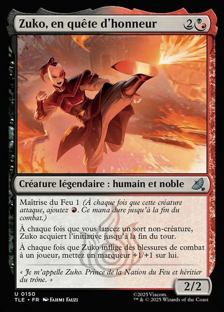 Zuko, en quête d'honneur, carte Magic TLE 150 — extension Avatar: The Last Airbender Eternal