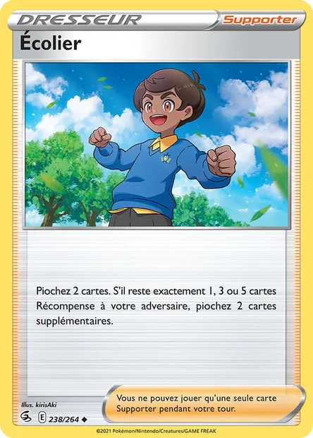 Écolier, carte Pokémon FST 238 — extension Poing de Fusion