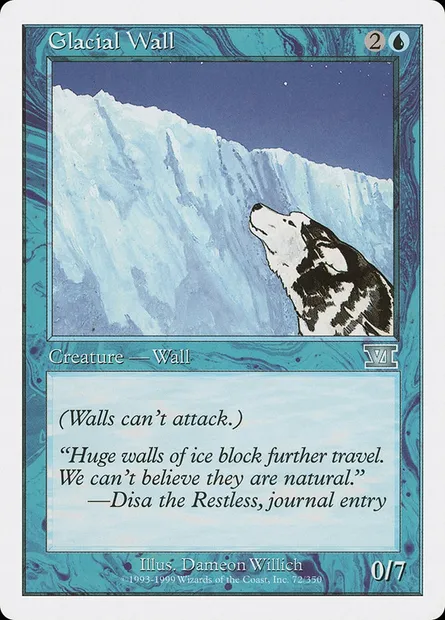 Glacial Wall, Magic card 6ED 72 — Classic Sixth Edition set