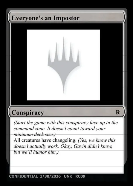 Everyone's an Imposter, Magic card UNK RC09 — Unknown Event set