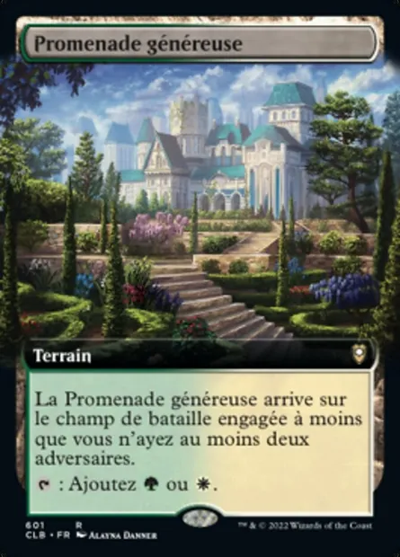 Promenade généreuse, carte Magic CLB 601 — extension Commander Légendes : la bataille de la Porte de Baldur