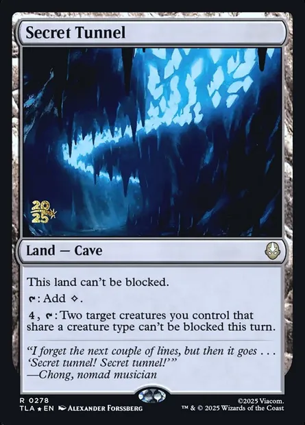 Tunnel secret, carte Magic PTLA 278s — extension Avatar: The Last Airbender Promos