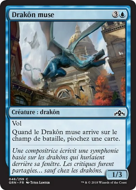 Drakôn muse, carte Magic GRN 46 — extension Les Guildes de Ravnica