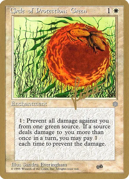 Cercle de protection : vert, carte Magic PTC bl14sb — extension Pro Tour Collector Set