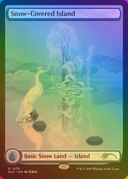 Snow-Covered Island, Magic card SLD 1474★ — Secret Lair Drop set