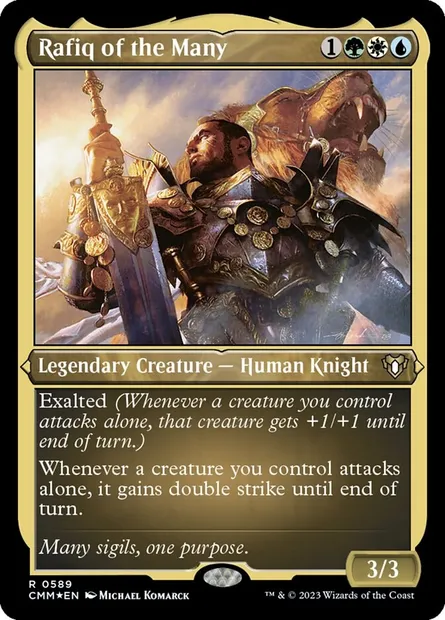 Rafiq of the Many, Magic card CMM 589 — Commander Masters set