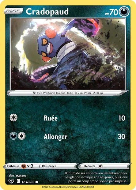 Cradopaud, carte Pokémon SSH 123 — extension Épée et Bouclier