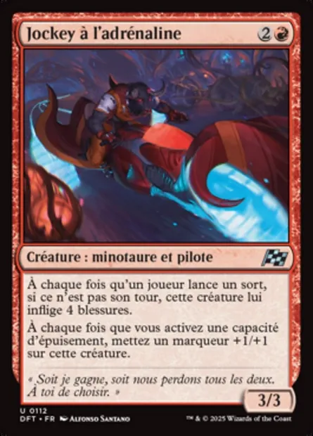 Jockey à l'adrénaline, carte Magic DFT 112 — extension Aetherdrift