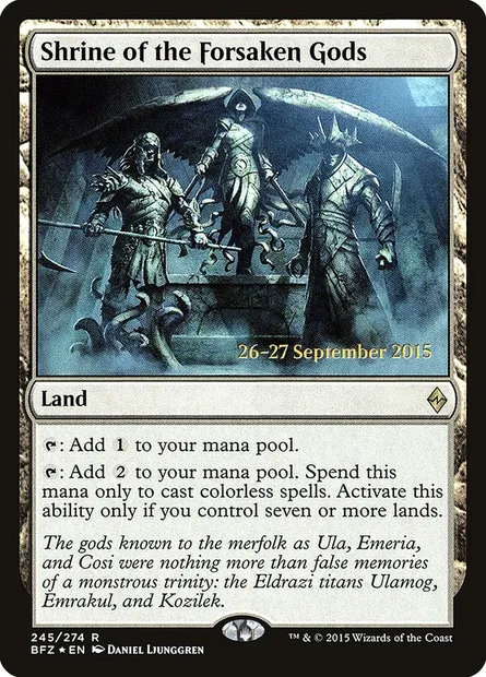 Shrine of the Forsaken Gods, Magic card PBFZ 245s — Battle for Zendikar Promos set