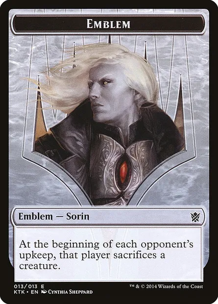 Sorin, Solemn Visitor Emblem, carte Magic TKTK 13 — extension Khans of Tarkir Tokens
