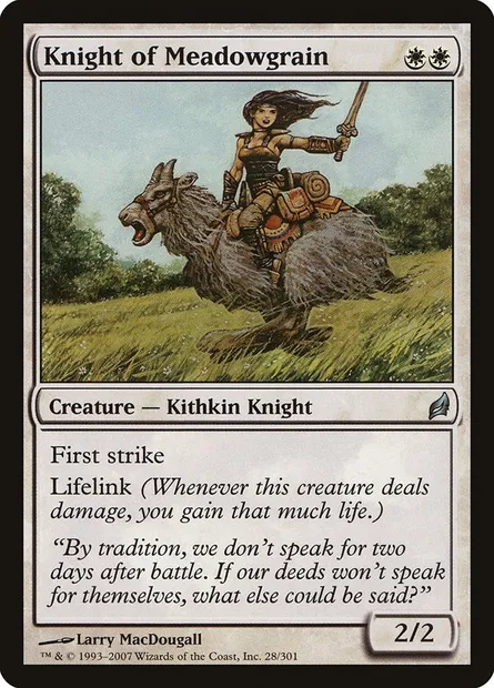 Knight of Meadowgrain, Magic card LRW 28 — Lorwyn set