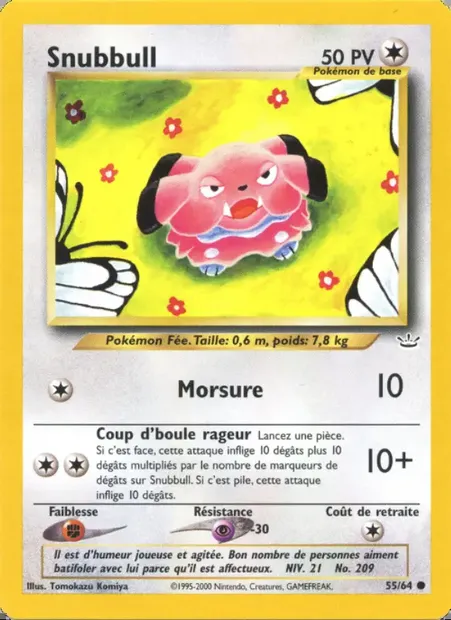 Snubbull, carte Pokémon NR 55 — extension Neo Revelation
