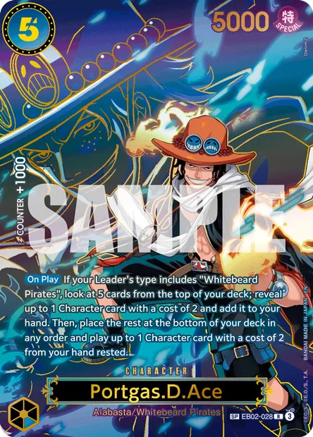 Portgas.D.Ace, One Piece card EB02-028 — Anime 25th Collection set