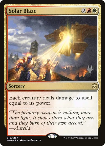 Solar Blaze, Magic card PWAR 216p — War of the Spark Promos set