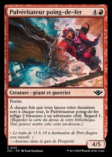 Pulvérisateur poing-de-fer, carte Magic OTJ 131 — extension Outlaws of Thunder Junction