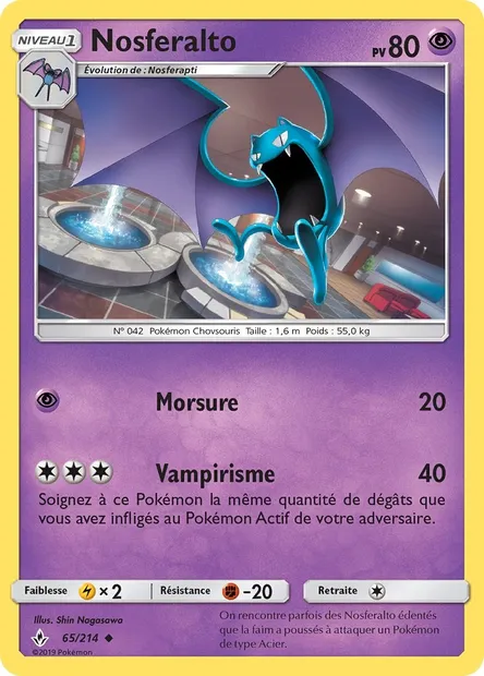 Nosferalto, carte Pokémon UNB 65 — extension Alliance Infaillible
