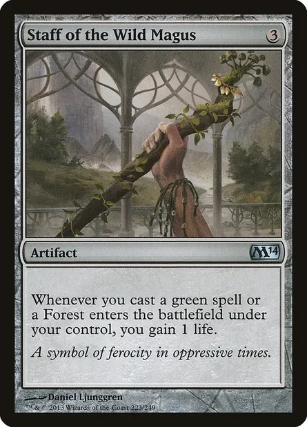 Staff of the Wild Magus, Magic card M14 223 — Magic 2014 set