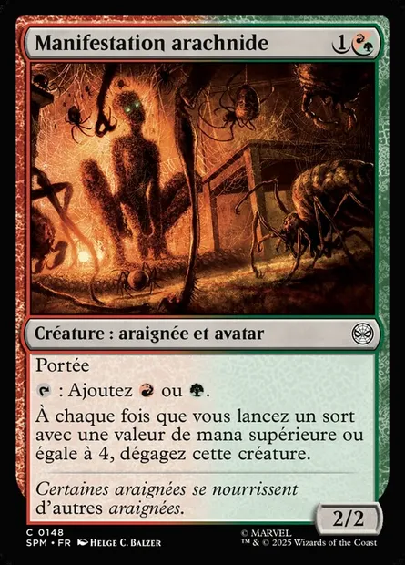 Manifestation arachnide, carte Magic SPM 148 — extension Marvel's Spider-Man