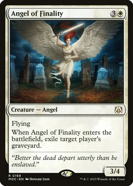 Angel of Finality, Magic card MOC 169 — March of the Machine Commander set