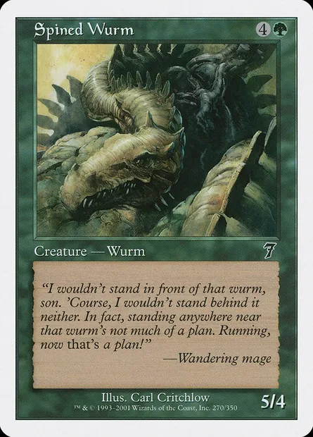 Spined Wurm, Magic card 7ED 270 — Seventh Edition set
