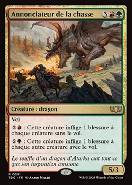 Annonciateur de la chasse, carte Magic TDC 291 — extension Tarkir: Dragonstorm Commander