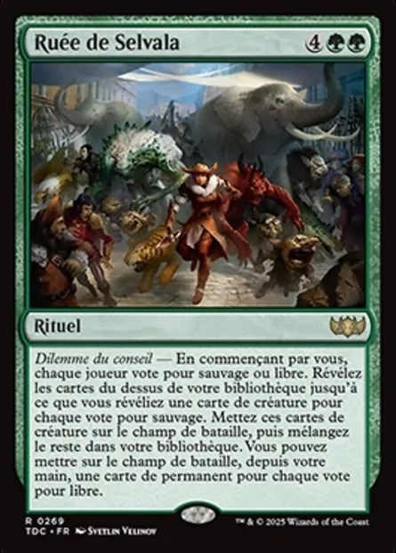 Ruée de Selvala, carte Magic TDC 269 — extension Tarkir: Dragonstorm Commander