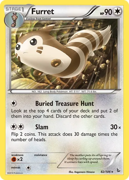 Furret, Pokémon card FLF 82 — Flashfire set