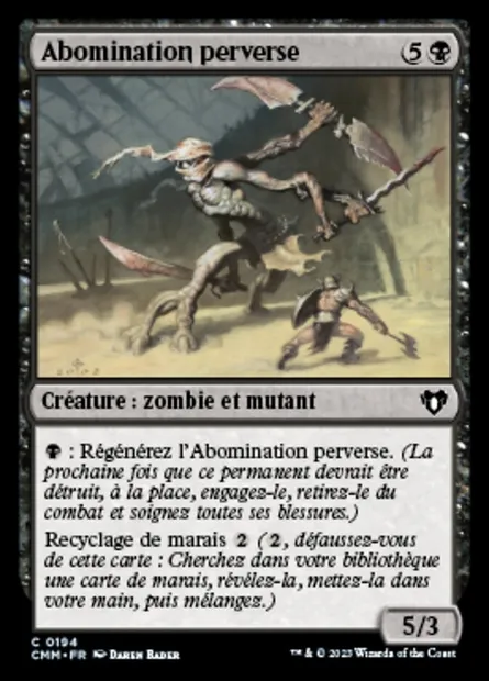 Abomination perverse, carte Magic CMM 194 — extension Commander Masters