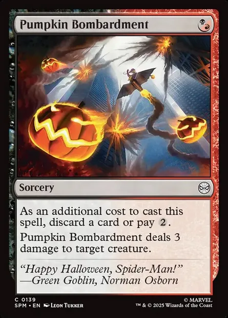 Pumpkin Bombardment, Magic card SPM 139 — Marvel's Spider-Man set