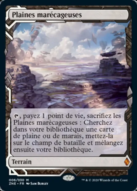 Plaines marécageuses, carte Magic ZNE 6 — extension Zendikar Rising Expeditions