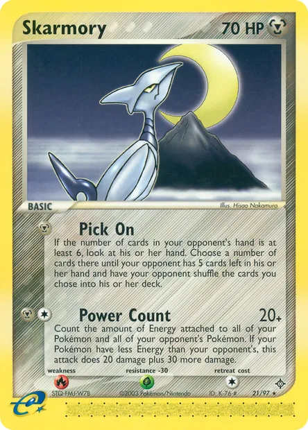 Skarmory, Pokémon card DR 21 — Dragon set
