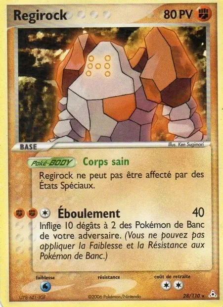 Regirock, carte Pokémon HP 28 — extension EX Fantômes Holon