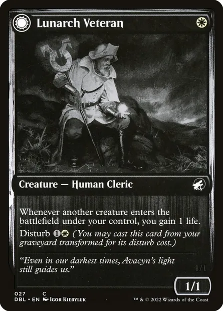 Lunarch Veteran // Luminous Phantom, Magic card DBL 27 — Innistrad: Double Feature set