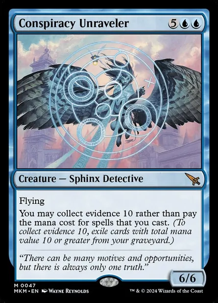 Conspiracy Unraveler, Magic card MKM 47 — Murders at Karlov Manor set