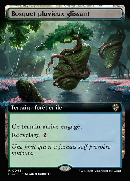 Bosquet pluvieux glissant, carte Magic ECC 43 — extension Lorwyn Eclipsed Commander