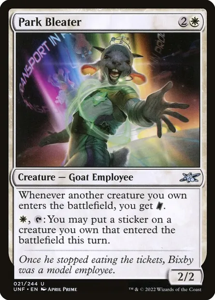 Park Bleater, carte Magic UNF 21 — extension Unfinity