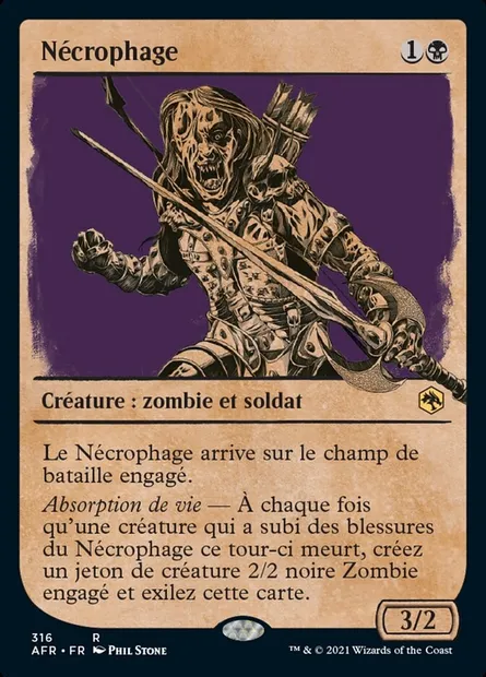 Nécrophage, carte Magic AFR 316 — extension Forgotten Realms: Aventures dans les Royaumes Oubliés