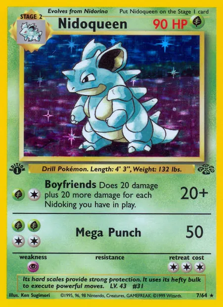 Nidoqueen, Pokémon card JU 7 — Jungle set