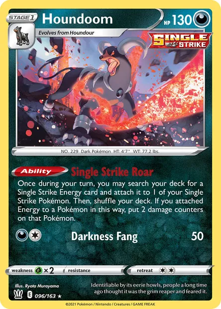 Houndoom, Pokémon card BST 96 — Battle Styles set
