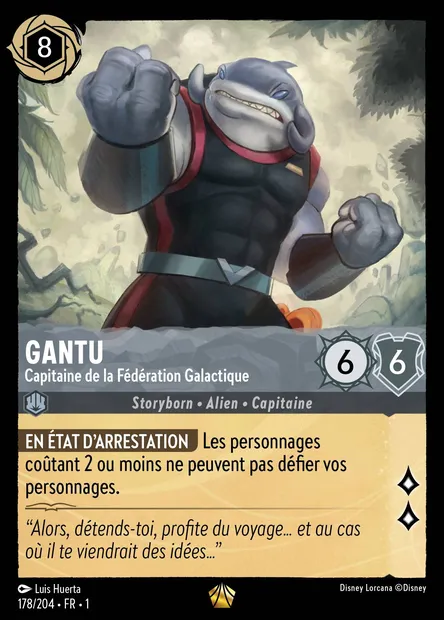 Gantu - Capitaine de la Fédération Galactique, carte Disney Lorcana CH1-178 — extension Premier Chapitre