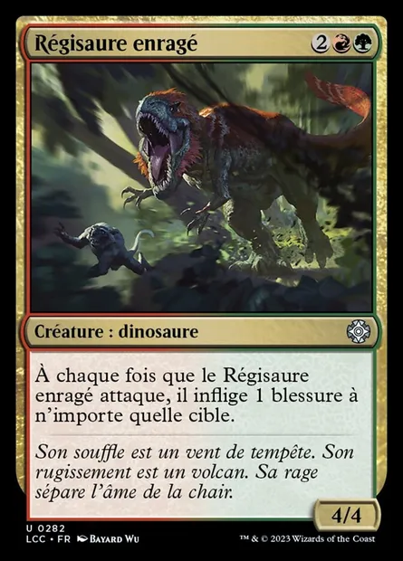 Régisaure enragé, carte Magic LCC 282 — extension The Lost Caverns of Ixalan Commander
