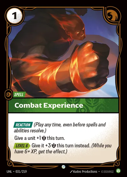 Combat Experience, carte Riftbound UNL 031 — extension Unleashed
