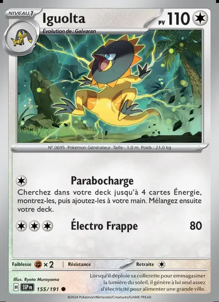 Iguolta, carte Pokémon SSP 155 — extension Étincelles Déferlantes