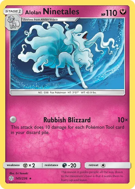 Alolan Ninetales, Pokémon card CEC 145 — Cosmic Eclipse set