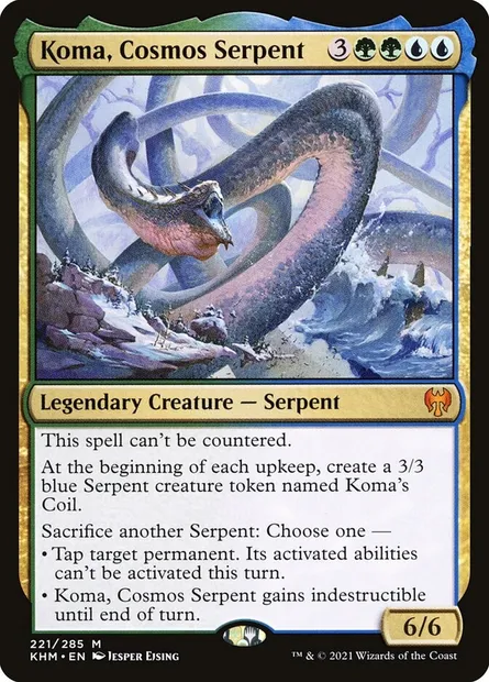 Koma, Cosmos Serpent, Magic card KHM 221 — Kaldheim set