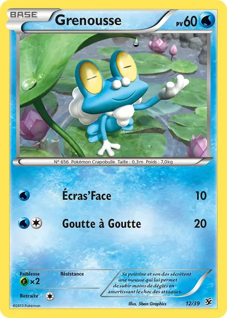 Grenousse, carte Pokémon KSS 12 — extension Bienvenue à Kalos